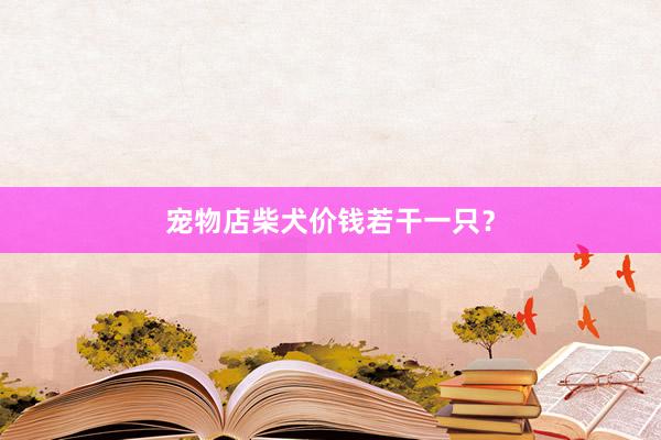 宠物店柴犬价钱若干一只？